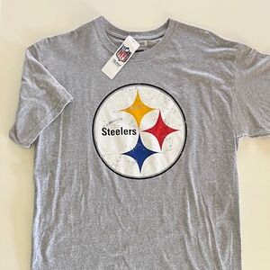 NWT NFL Heather Grey Steelers Logo T-shirt